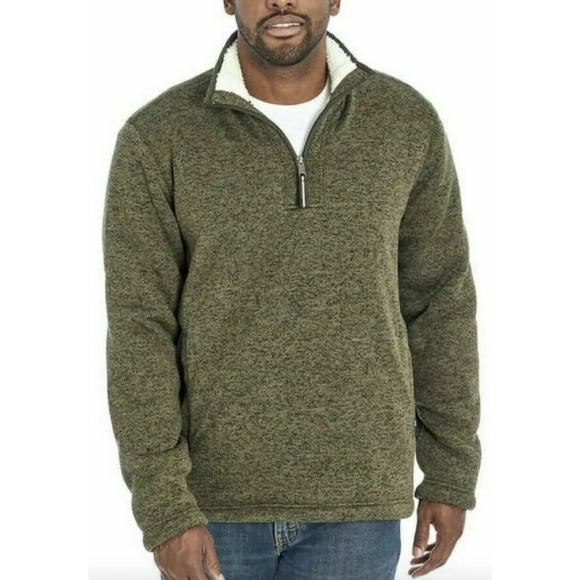 Zip Sherpa Lined Pullover Mens 